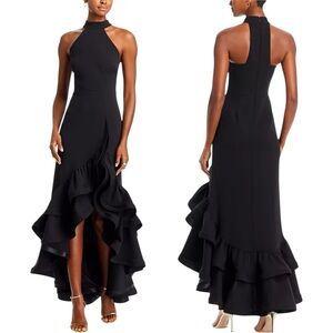 NWT AQUA Bloomingdale's Racerback Ruffle Hem Gown Green Size 6